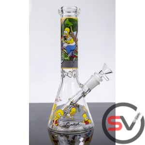 THE SIMPSONS BIKE RIDE GLASS WATER PIPE 10inch